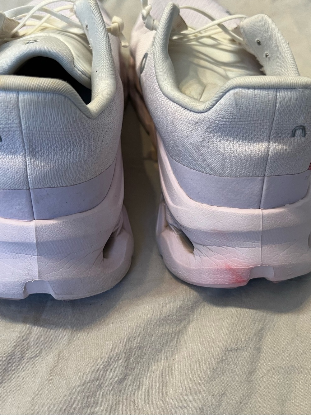 Women’s Athletic Sneakers in White with Pale Pink Accents